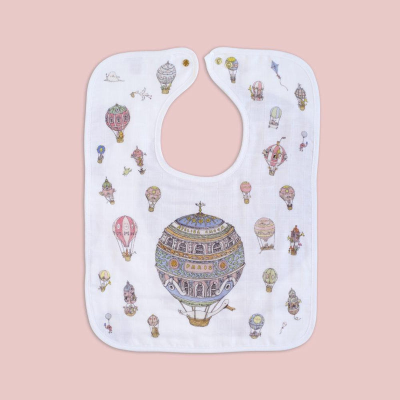 Large Bib Hot Air Balloons Gold Snaps