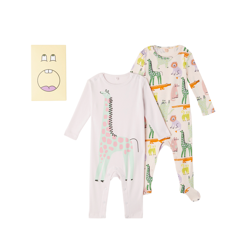 Pink & Multi-colour Babygrow Set